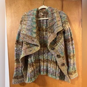 Free People Multicolor Buttoned Cardigan